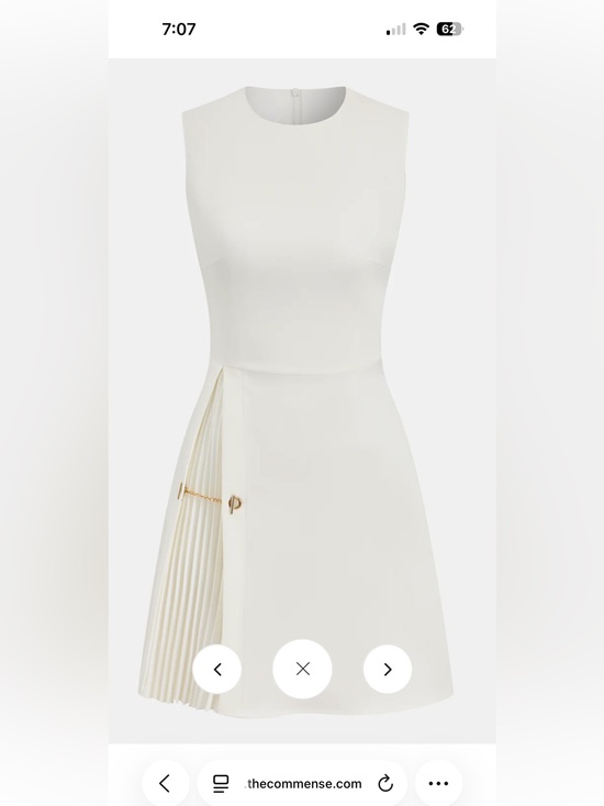 Commense Dresses & Skirts - COMMENSE Elegant Cream Pleated Accent Midi Dress